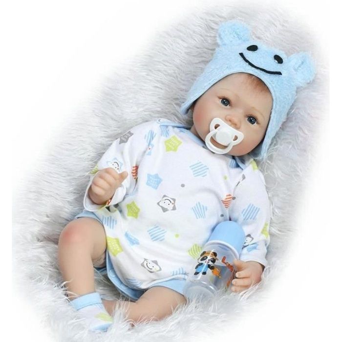 Poupée Reborn Garçon en Silicone Souple - ZIYIUI - 55 cm - Cadeau d'Anniversaire pour Enfants