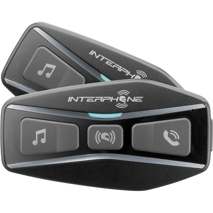 Intercomunicador Bluetooth para motocicleta - INTERPHONE - UCOM4 - Paquete de 2 - Bluetooth 5.0 - Altavoces HD de 32 mm