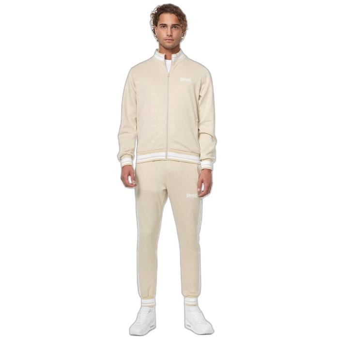 Lonsdale Survêtement homme slim sand/white - veste et pantalon XL