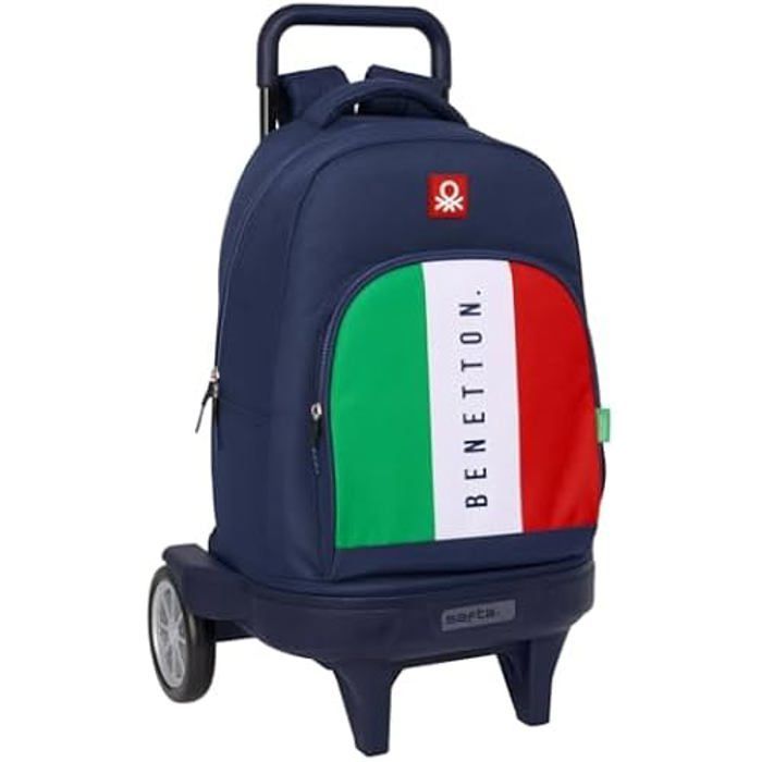 Zaino con ruote - SAFTA - Benetton Flag - Compact Evolution - Trolley incluso - Bambino
