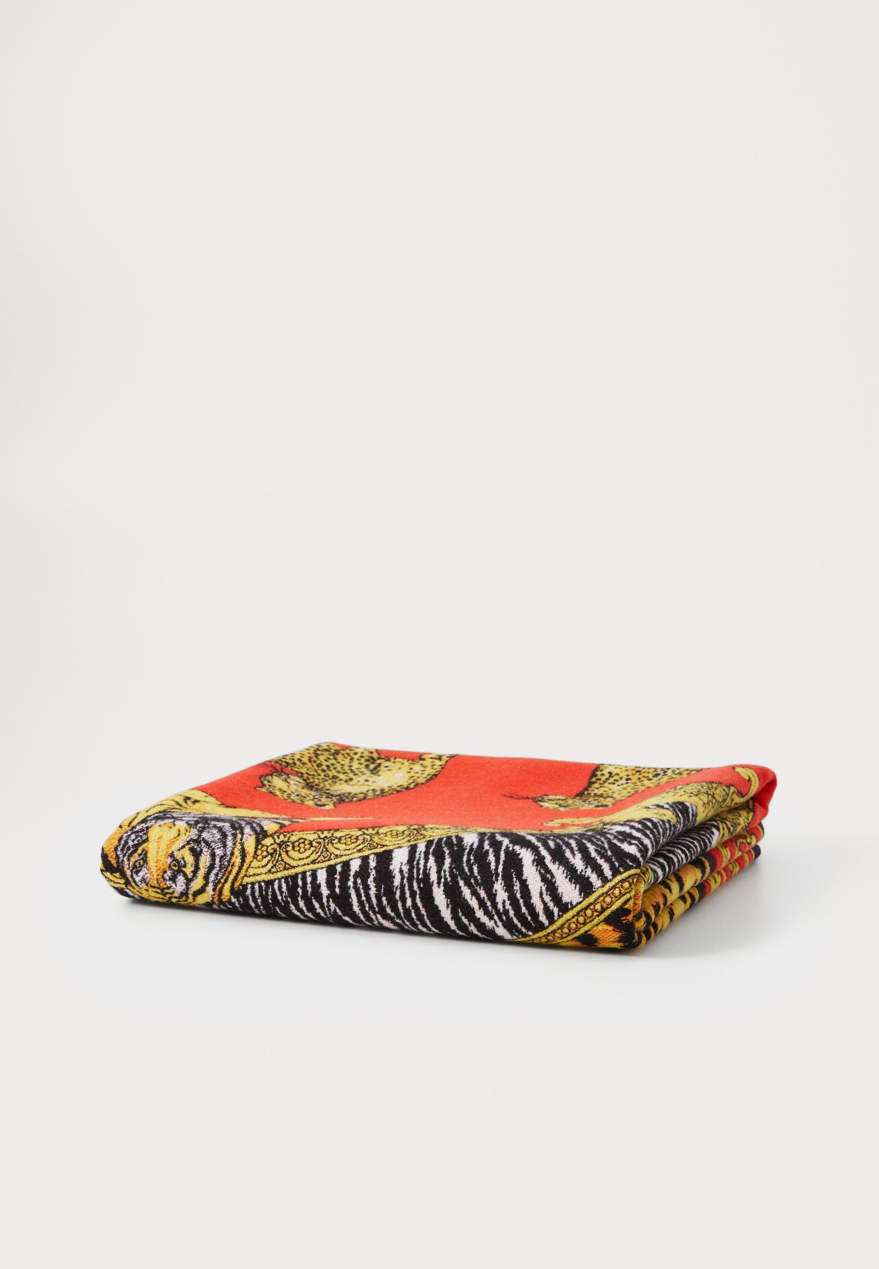 Versace geruite dekens Wild Cats - plaid - lippenstiftrood/moerbei