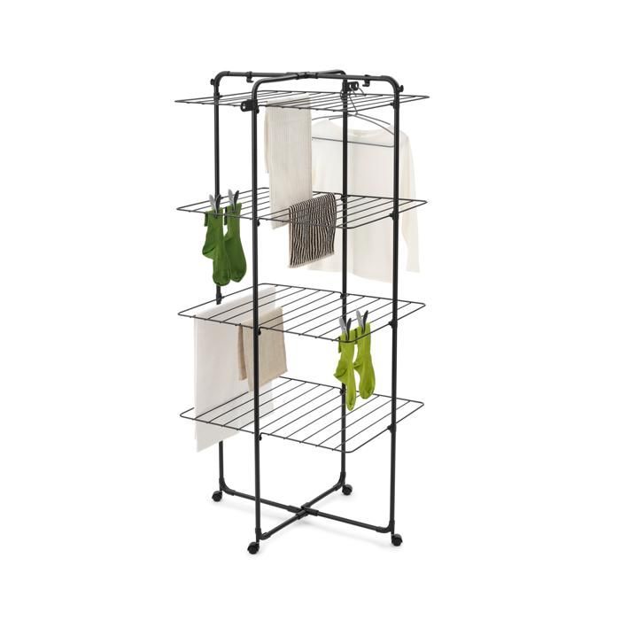Secador de torre Brabantia HangOn, 30 metros - Negro mate
