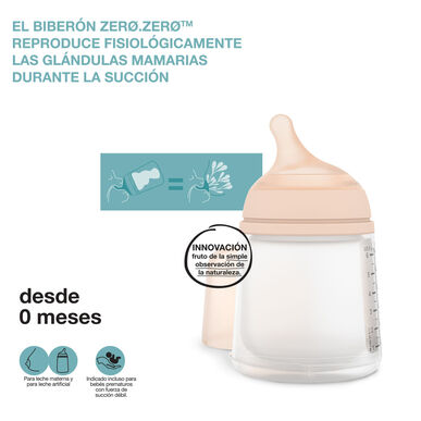 Suavinex Zero Zero startsett for nyfødte, babyflaske, tilpasset strømning, 0M, 1 enhet, 1 enhet