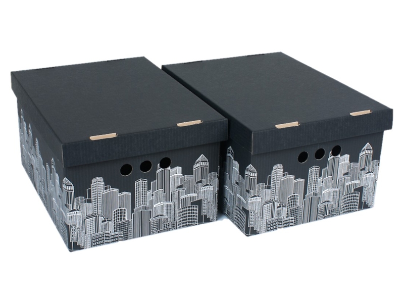 Komplet 2 pudeł kartonowych City 22x25 cm