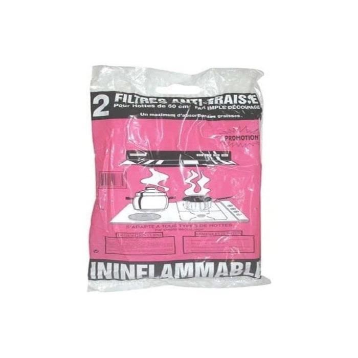 Pacote com 2 filtros padrão para coifa - CABRI-DEAL - Absorve a gordura ao máximo - 117x47 cm - Não inflamável
