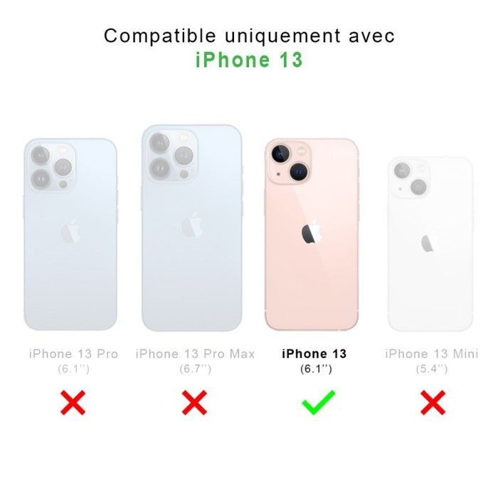 EVETANE schokbestendige hoes met MagSafe, compatibel met iPhone 13, transparant + 2 schermbeschermers en 2 cameralensbeschermers