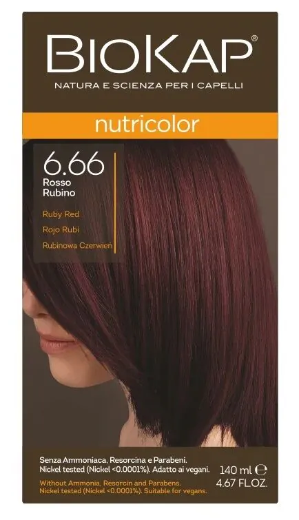 Biokap Nutricolor Farba do włosów, 6.66 Rubinowa Czerwień