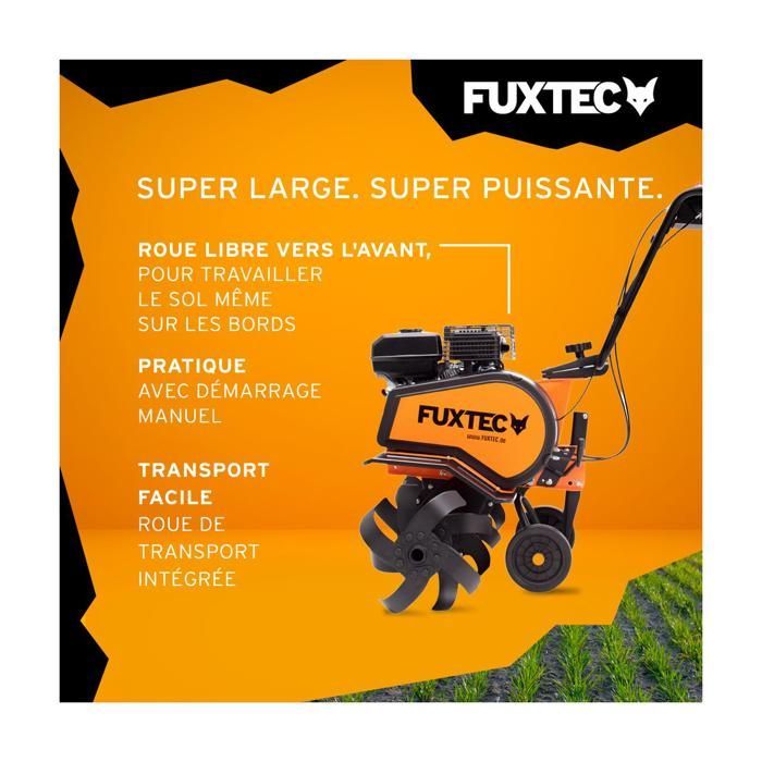 Motocultor de gasolina FUXTEC FX-AF1212 - 212 cc, 85 cm de ancho de trabajo