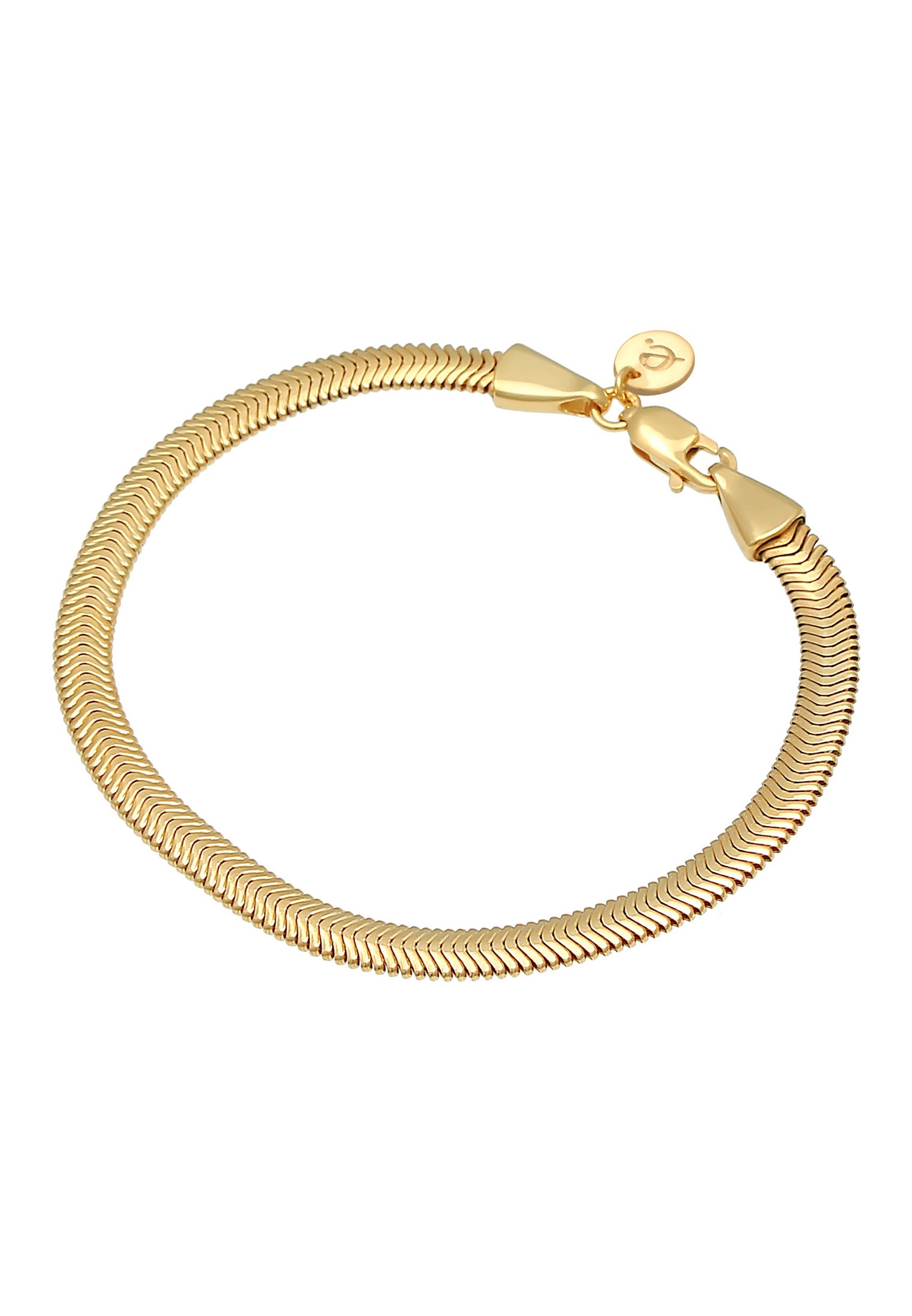 Elli PREMIUM Chaîne de serpent plate et élégante pour dames en argent sterling 925