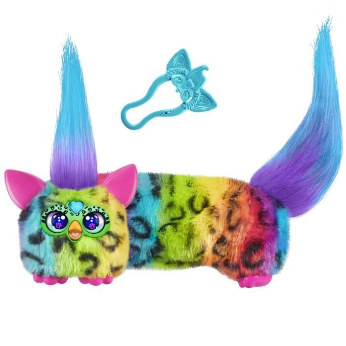 Furby DJ Furblets Rain-Bow-Kat, Mini peluche électronique, jouet pour enfant, 45 sons et musiques, dès 6 ans