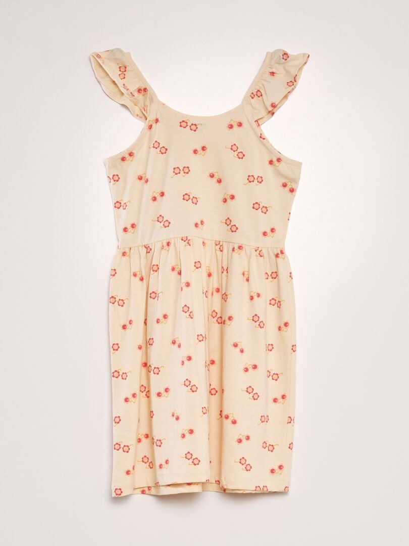 Vestido leve estampado - BEGE