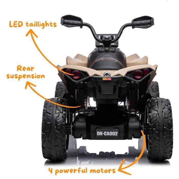 Quad eléctrico infantil - CAN-AM Renegade - 12V 4x4 (4 motores) - Neumáticos EVA - Edades de 3 a 7 años