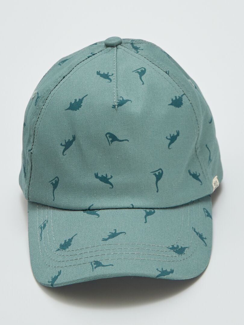Chapéu com estampa de dinossauro - Cáqui