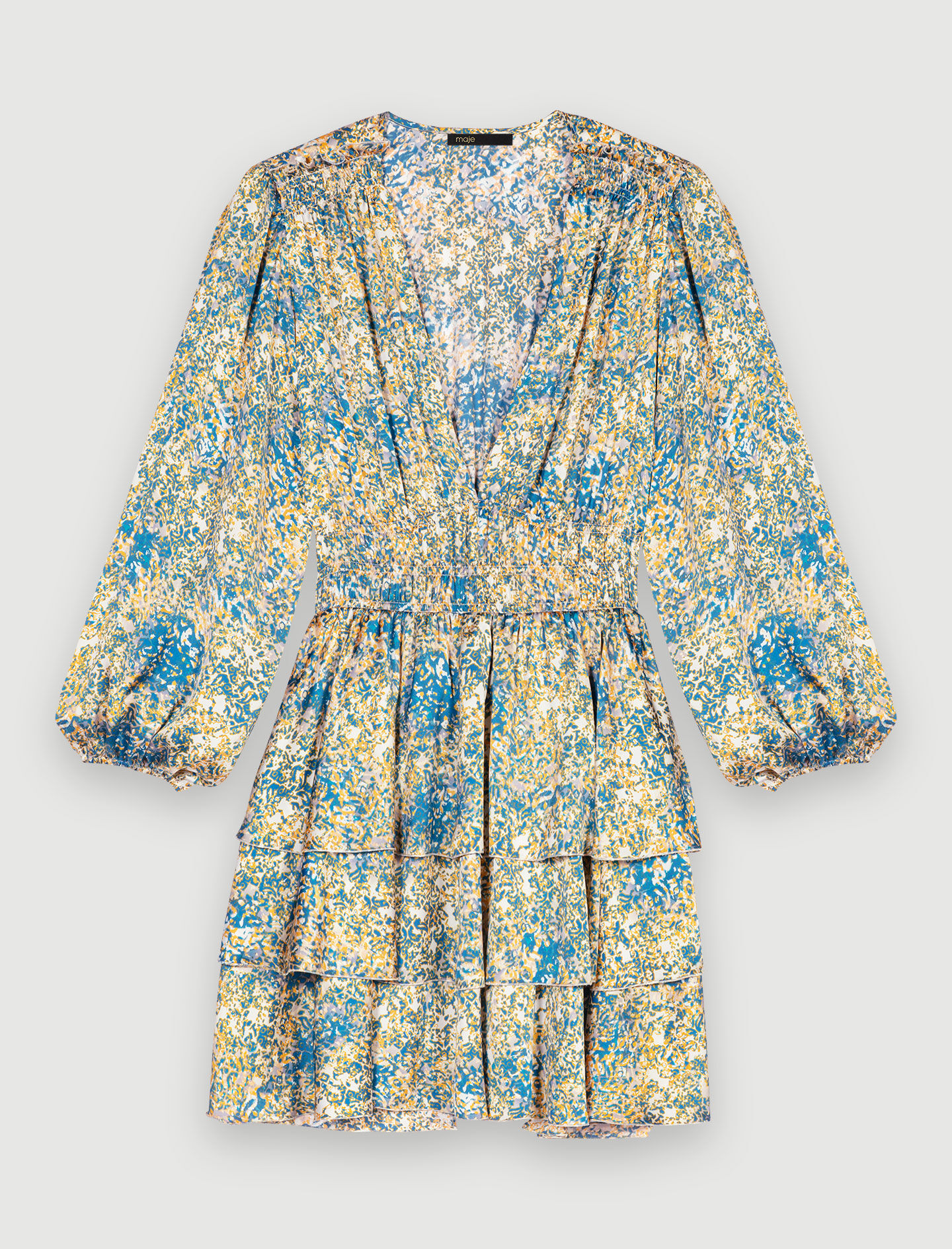 Korte jurk met abstracte print - Abstract Blauw