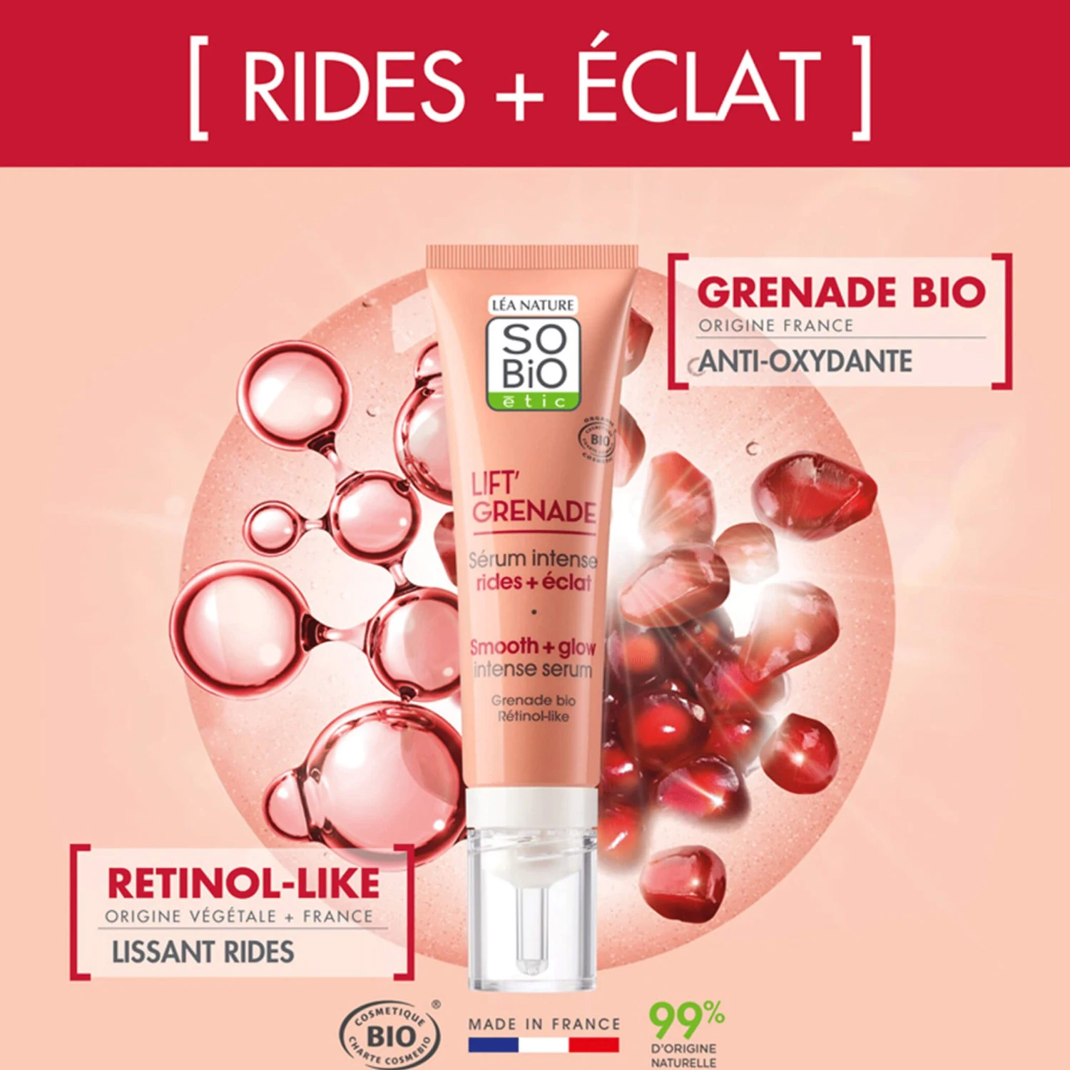 SO BiO étic Sérum intense rides + éclat, Lift'Grenade