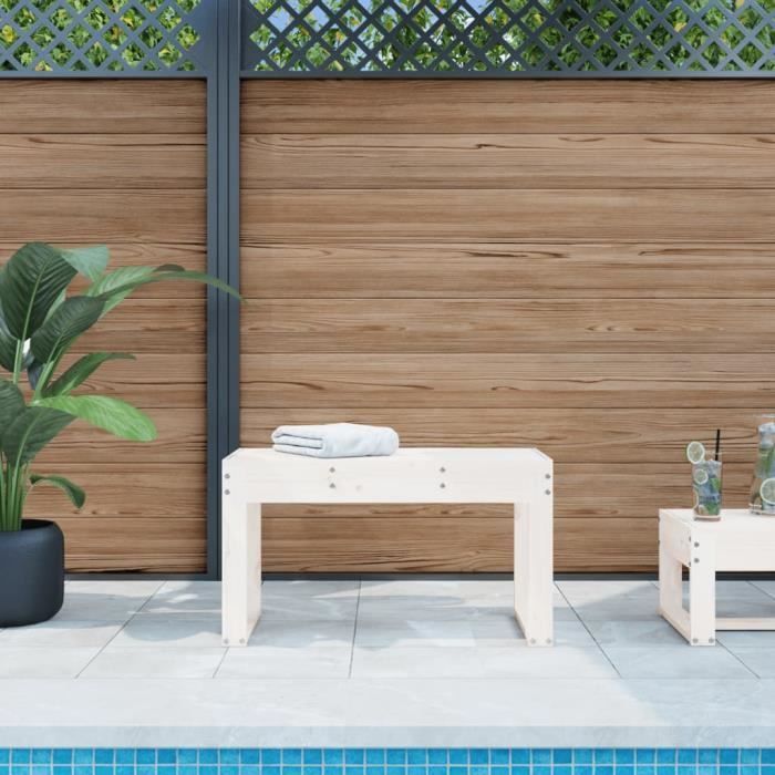 Panchina da giardino vidaXL bianca 80x38x45 cm in legno massello di pino 825087
