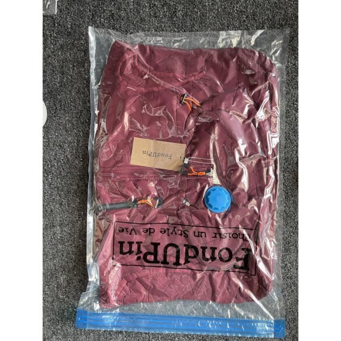 Chaqueta acolchada para hombre, sin mangas, con capucha extraíble con cremallera, chaqueta de plumas cálida con capucha para otoño e invierno - Roja