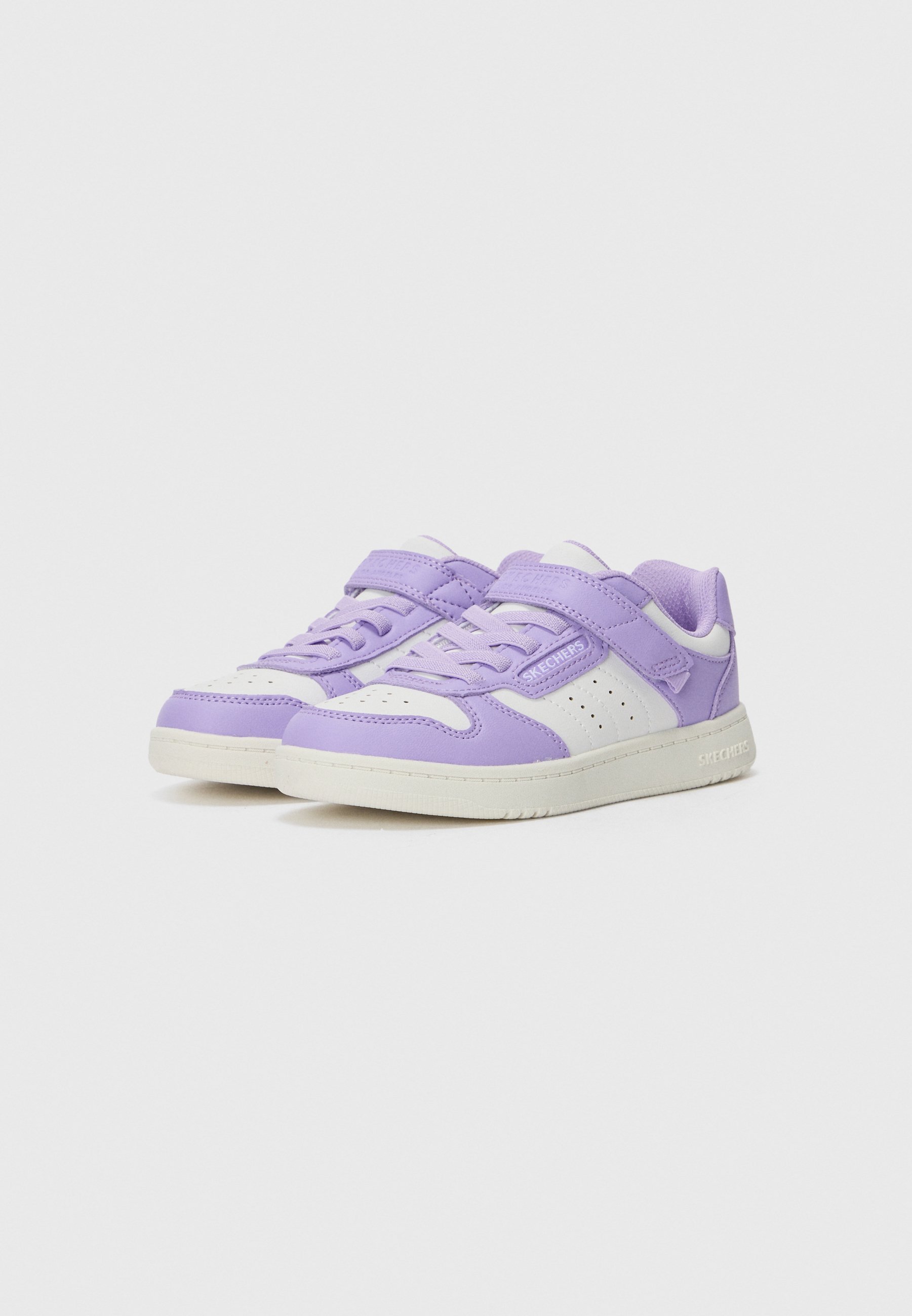 Skechers QUICK STREET - Sneakers - wit synthetisch met lavendelkleurige accenten