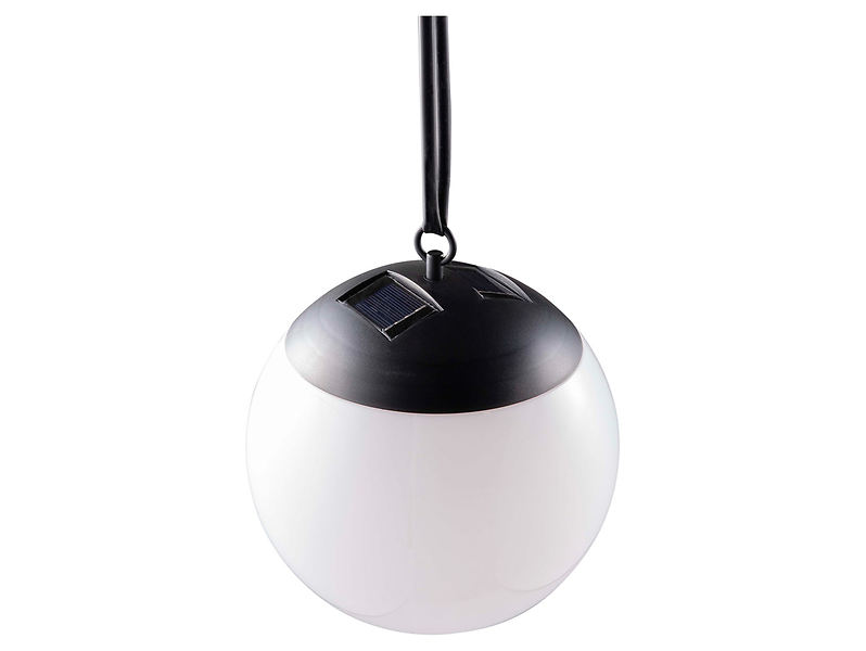 Lampa solarna Kiara LED z tworzywa sztucznego biało-czarna