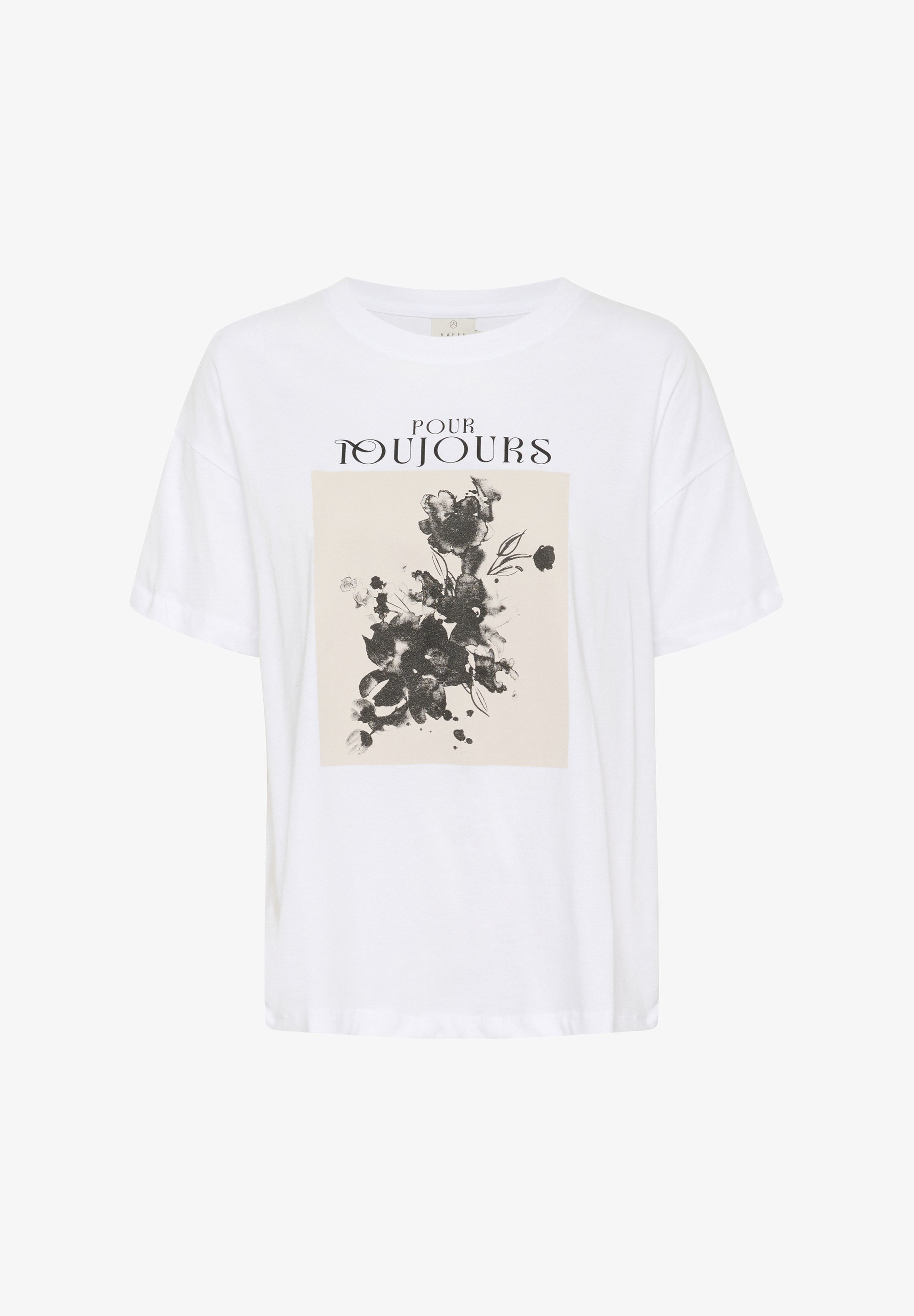 Kaffe KAVIVIE - T-shirt imprimé - carré fleur blanc optique