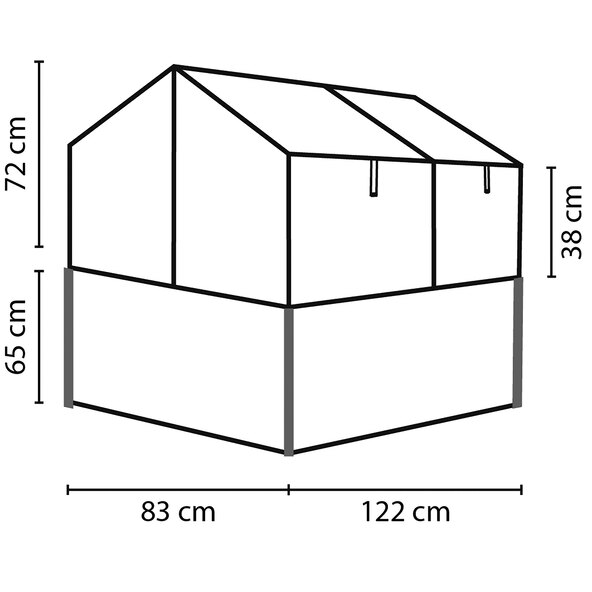 Gaia Jumbo verhoogd plantenbed, veiligheidsglas, graniet/zwart