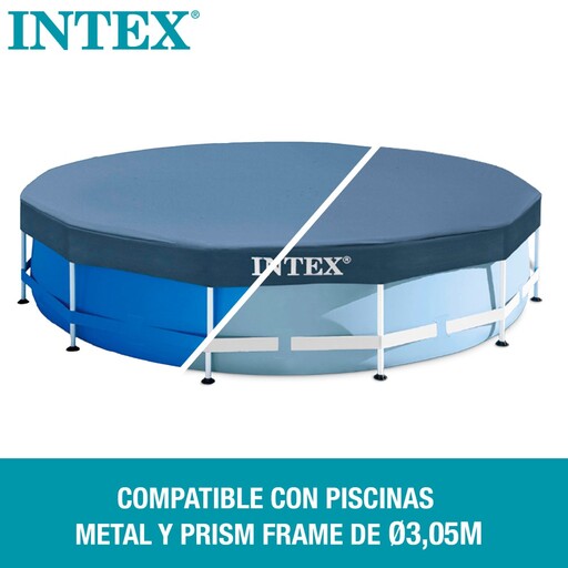  Couverture de piscine amovible Intex avec armature en métal et prisme 305 cm