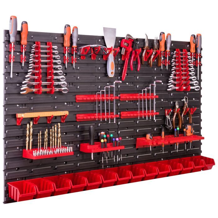 Organizador de herramientas para taller - BOTELLA - 117 x 78 cm - Plástico resistente - 14 compartimentos - Fácil montaje