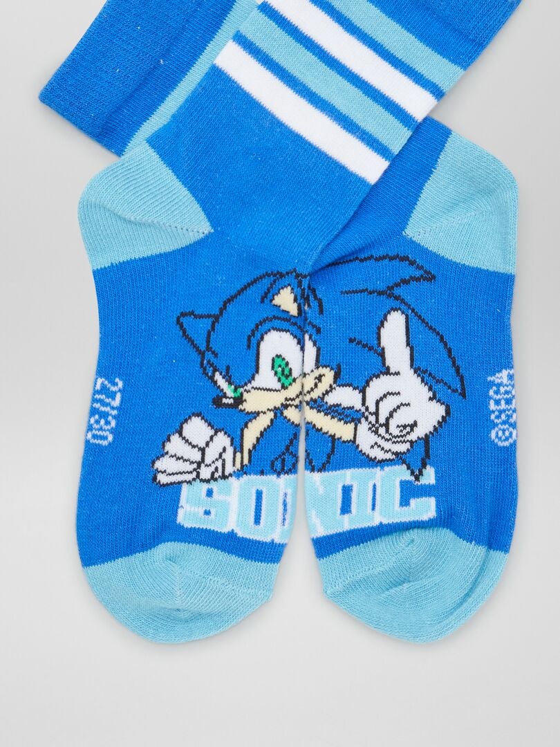 Conjunto de Meias Sonic - 3 Pares - AZUL