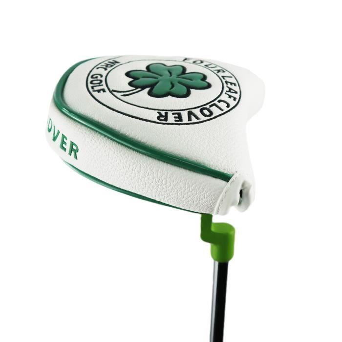Mallet Putter Couverture Capuchon Magnétique Golf Tête Couvre Headcovers Club Équipement de Protection Durable Épais Pu En blanc