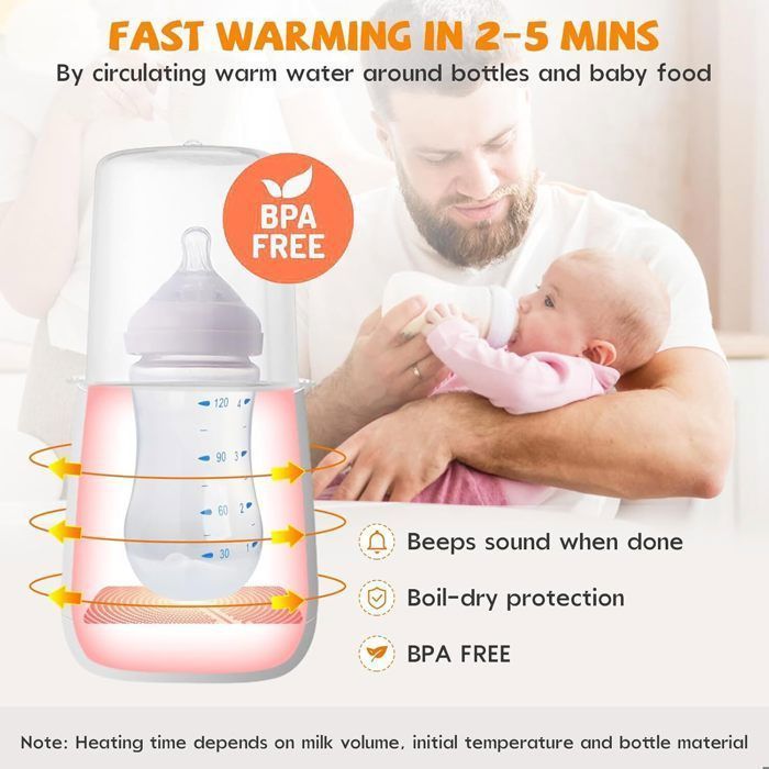 Chauffe-Biberon 6 en 1,Sterilisateur Biberon,chauffe aliments pour bébé,Stérilisateur multifonctionnel,sans BPA