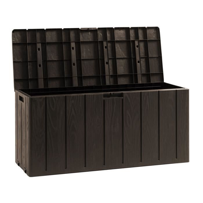 Caja de almacenamiento para jardín BRAVO - Resina - Toomax - Marrón - Capacidad de 270 L - 117,5 x 45 x 56 cm