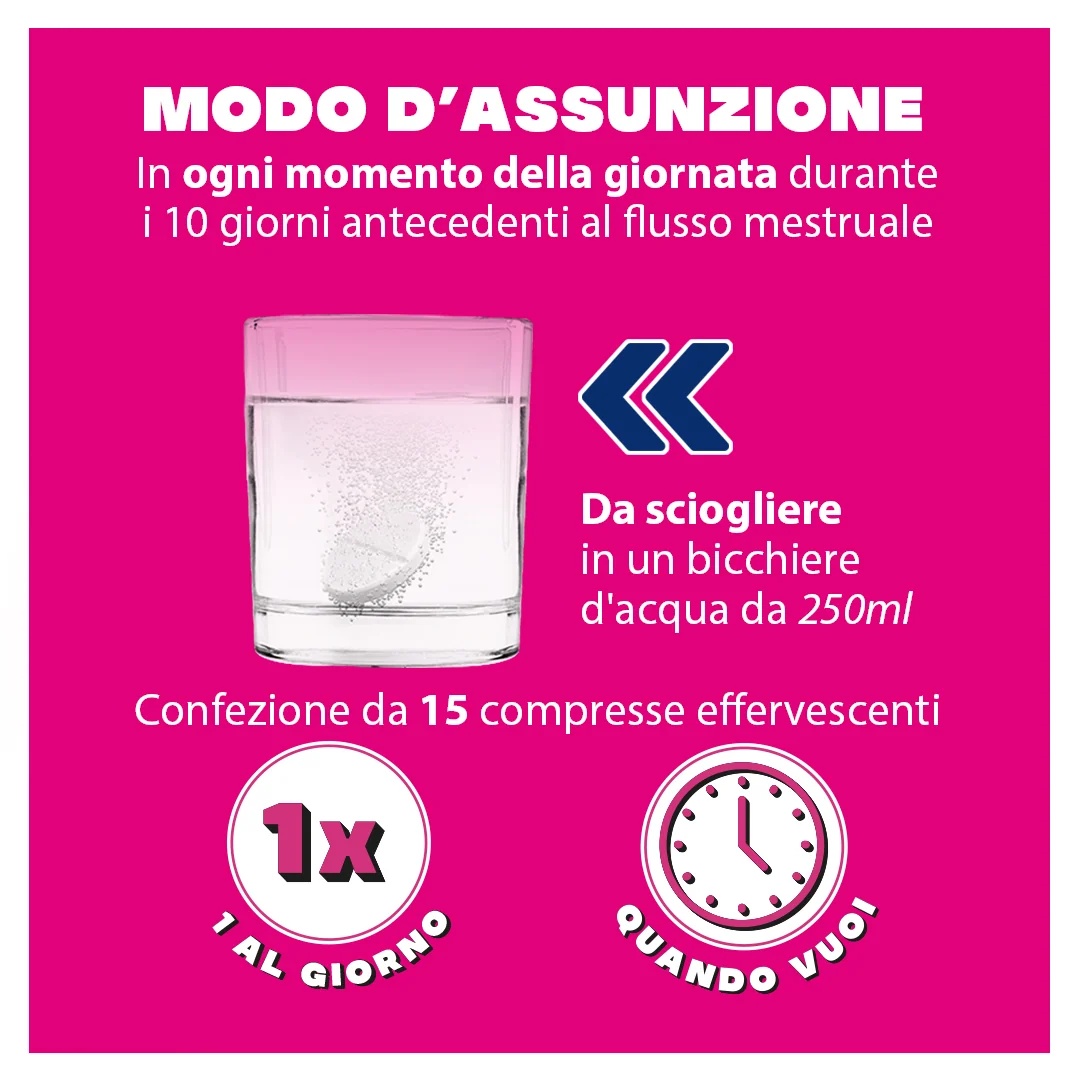 BUSCOFEN Buscofen Prémenstruel 15 comprimés effervescents, complément alimentaire pour les femmes pendant le cycle menstruel