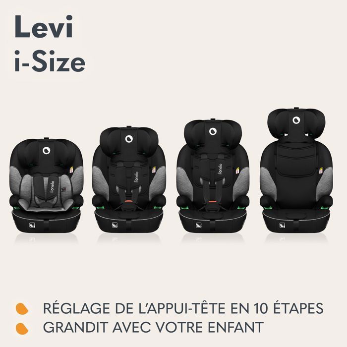 Seggiolino auto convertibile LIONELO Levi i-Size - 76-150 cm - Gruppo 1/2/3 - Verde