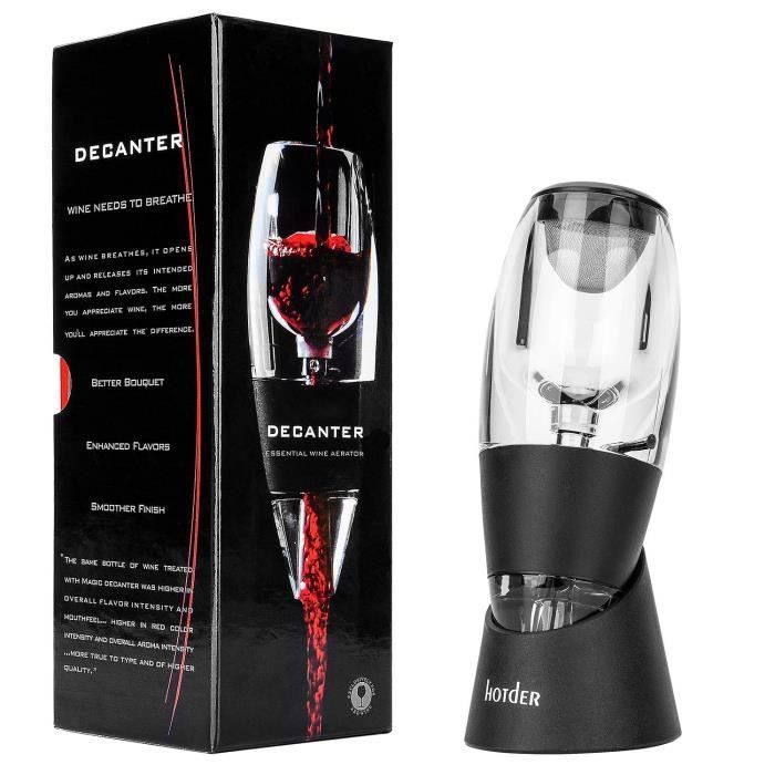 Aérateur et décanteur à vin - YOLISTAR - Noir - 50 ml - Support inclus - Acrylique, Silicone