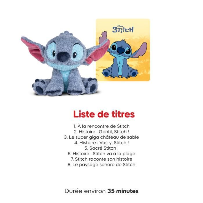 tonies Tonie-Câlin Disney - Stitch, peluche audio tonies® pour boîte à histoires Toniebox vendue séparément