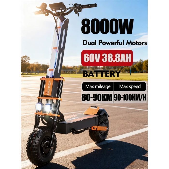 X8 PRO8000W Dual Motor 60v Electric Scooter, 14-inch Fat Tires, All-Terrain, Top Speed 95 km/h, LCD Screen
