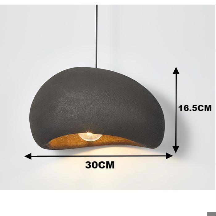 WOTTES Suspension Luminaire Moderne Créatif Noir, Lustre Design Métal Vintage E27 Lampe 1pcs Ø30cm pour Cuisine Salle à Manger