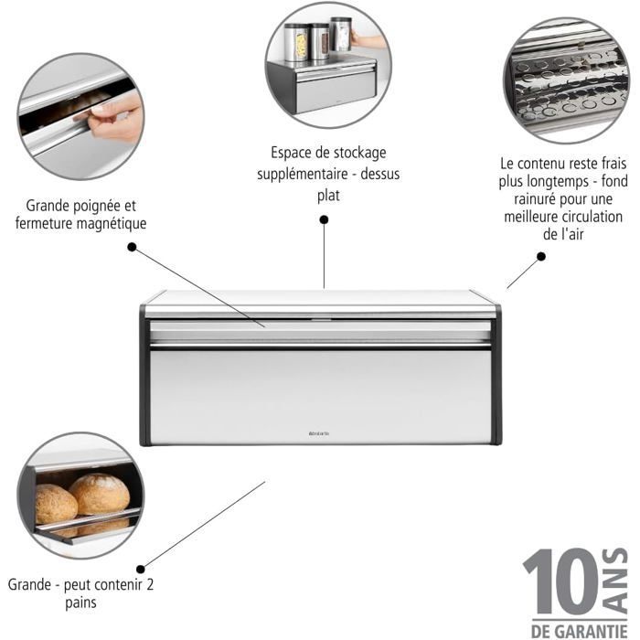 Panera - BRABANTIA - Tapa abatible - Diseño ecológico - Gran capacidad - Ahorra espacio