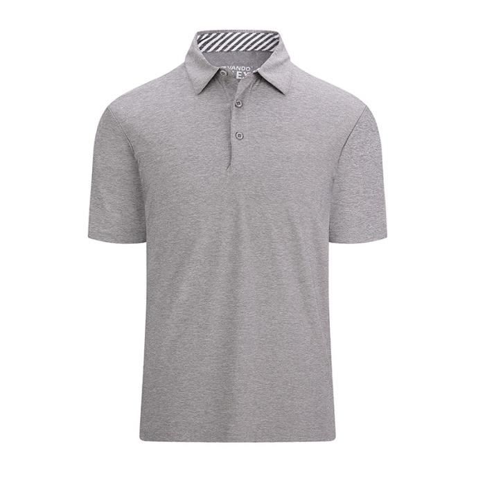 Men's Classic Polo Shirt - FONDUPIN - M-3XL - Grey - Short Sleeves - Breathable