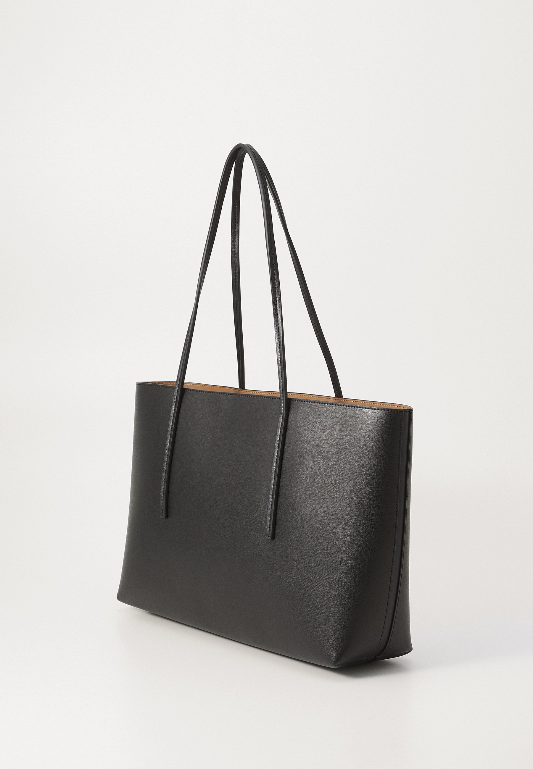 Pochette cabas Calvin Klein avec logo métallisé - Sac cabas - noir/noix de coco grillée