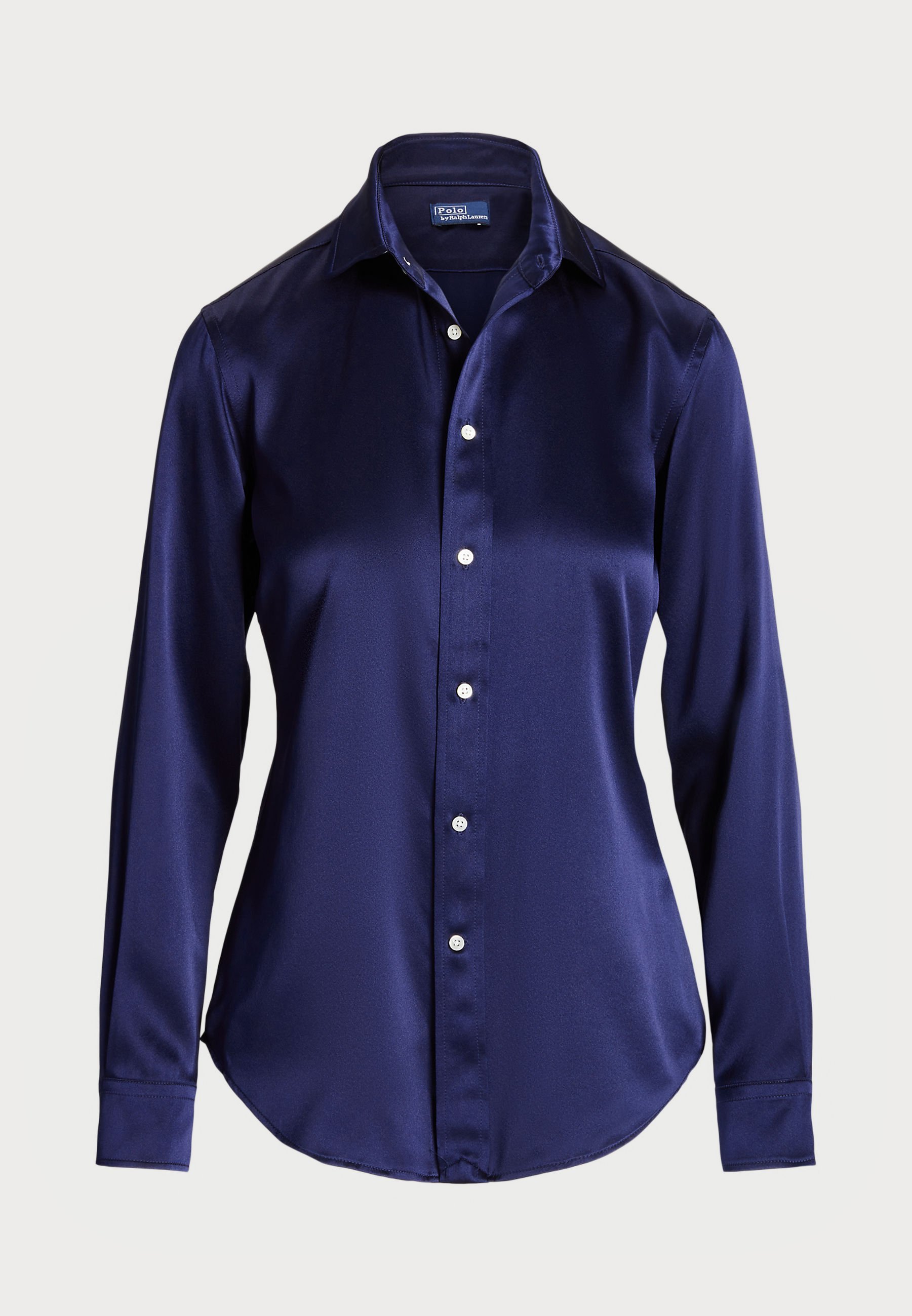 Polo Ralph Lauren Slim Fit Zijden Overhemd - Blouse met knoopsluiting - Newport Navy