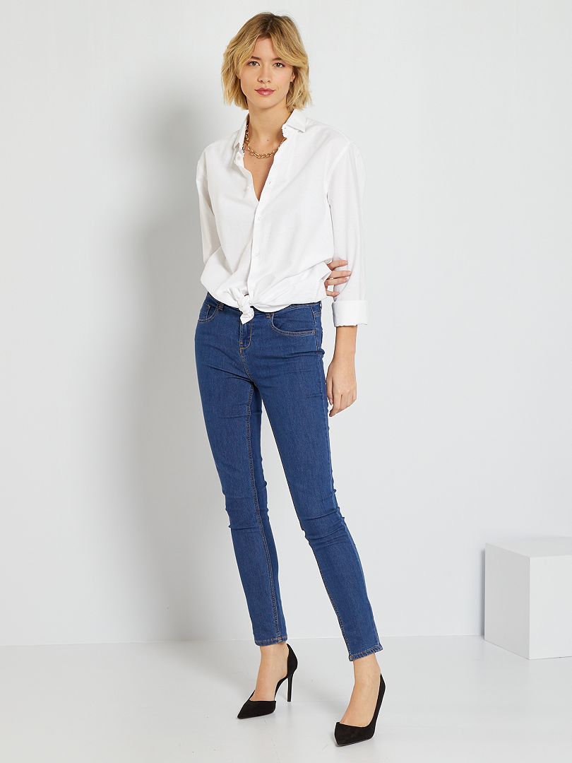 Calça Jeans Skinny Stretch - Cor Pedra