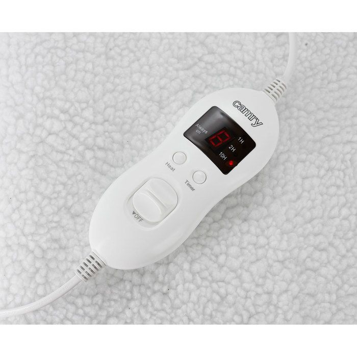 Electric bed warmer 160x100cm, 8 temperature settings, timer, washable, 85W, Briebe EB1132, 60W, White