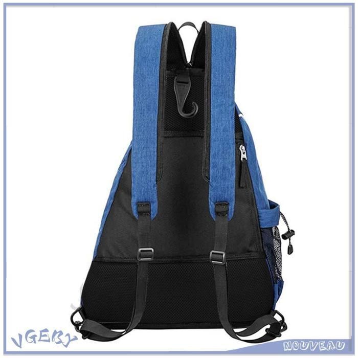 VGEBY Pickleball Bag Backpack with Adjustable Tennis Racket Bag for Badminton, Tennis, and Sports Set - Gray and Blue
