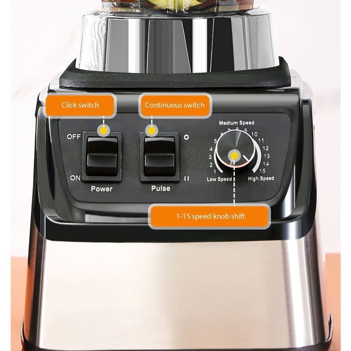 Blender - 9500 W - 15 Vitesses - Mixeur 3 en 1 - 3L+1.5L+0.5L - lames en acier inoxydable - Nettoyage Automatique - robot mixeur