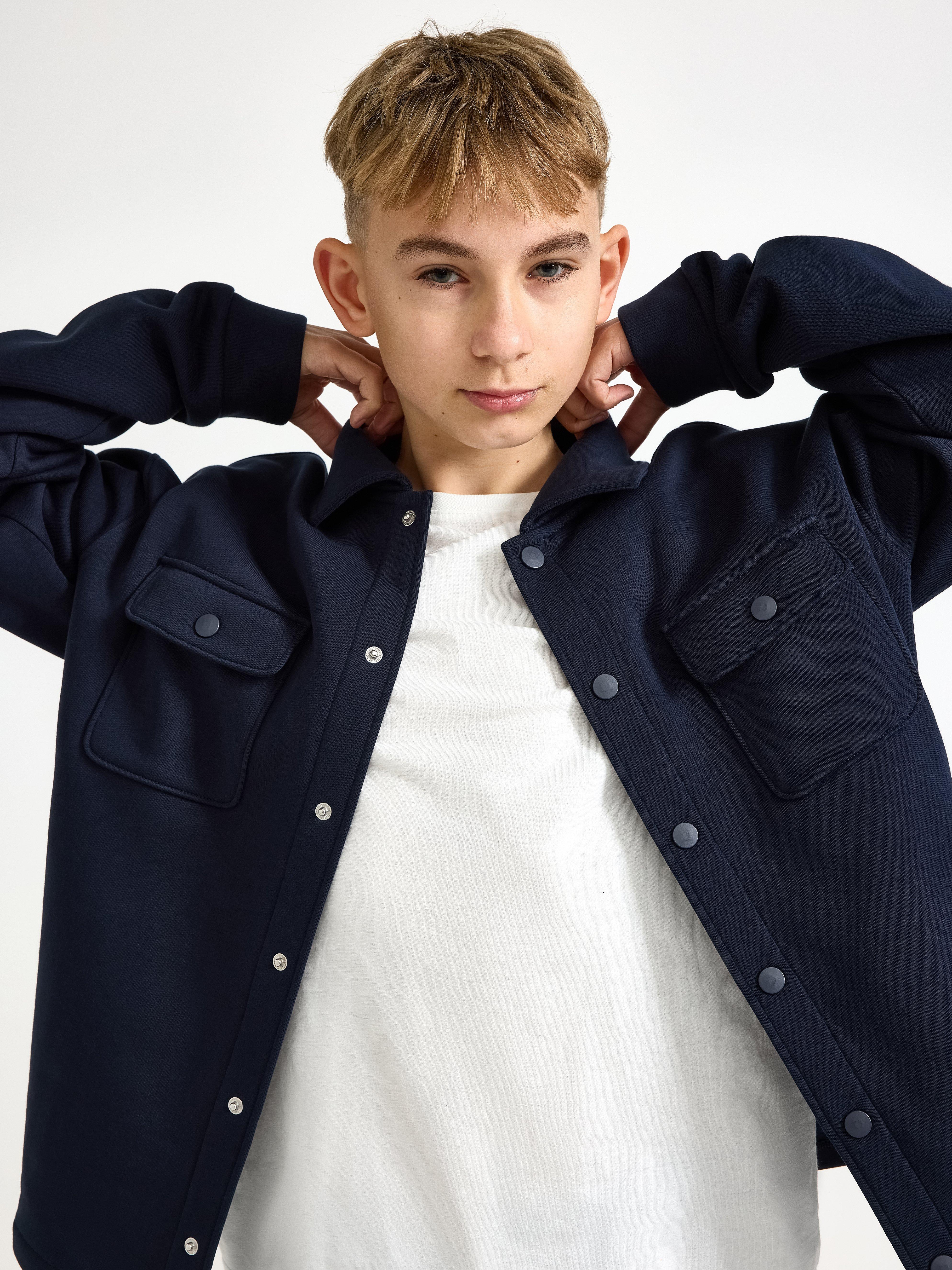 Overshirt i trikå Dark Navy
