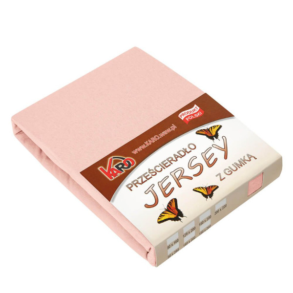 Prześcieradło jersey z gumką 60x120 łososiowe 006 KARO
