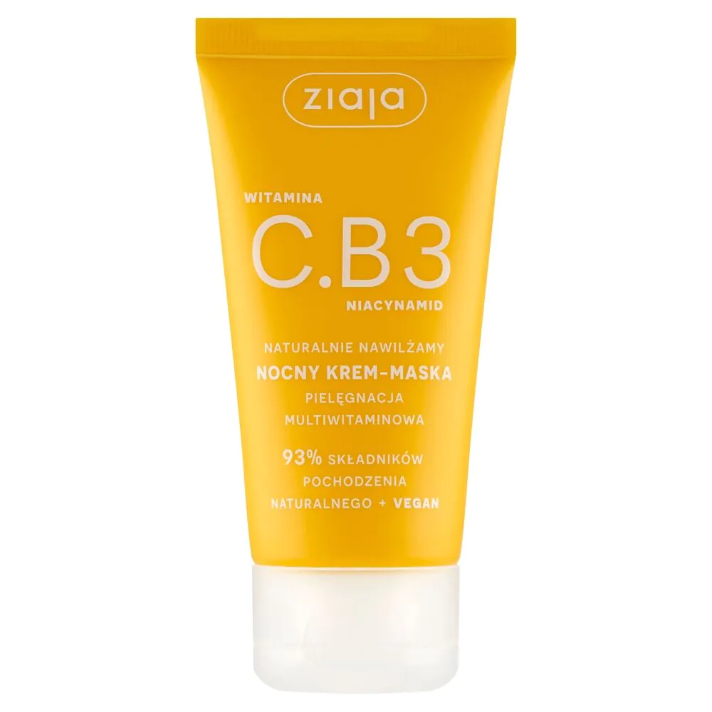 Ziaja Witamina C.B3 Niacynamid Naturalnie nawilżamy Nocny krem-maska do twarzy 50ml