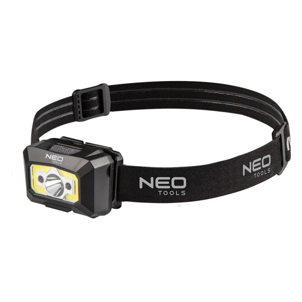 Latarka czołowa aku USB 250lm COB LED czujnik ruchu NEO