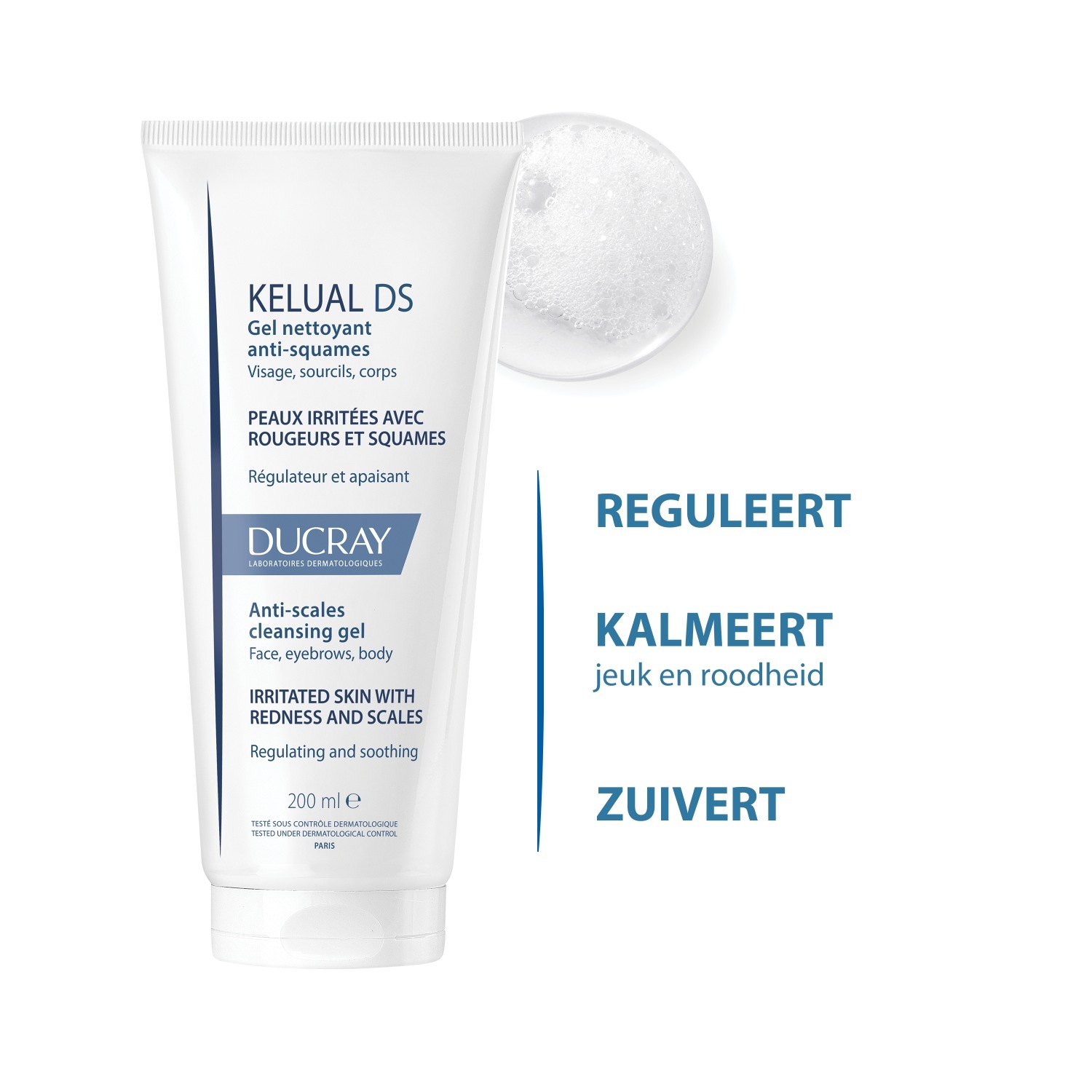 Ducray tīrīšanas želeja KELUAL DS pretblaugznu tīrīšanas želeja - 200 ml